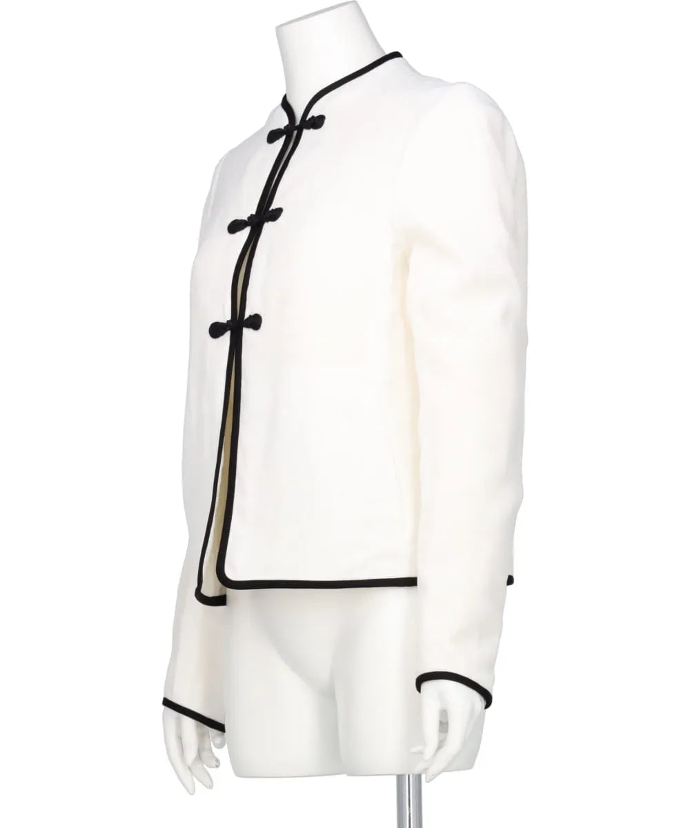 VISCOSE RAYON FLORAL JACQUARD SILK FILLING JACKET