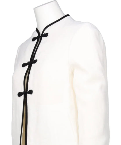 VISCOSE RAYON FLORAL JACQUARD SILK FILLING JACKET