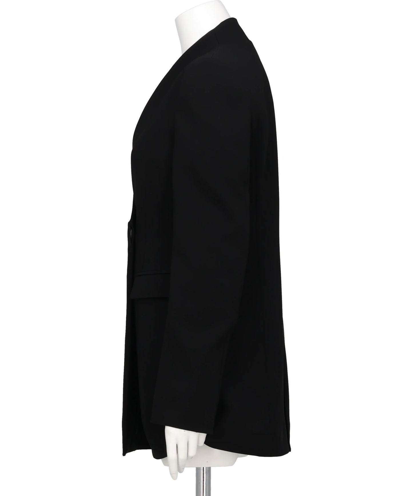 ACETATE POLYESTER COLLARLESSDOUBLE BREASTED SUIT JACKET