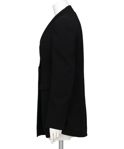 ACETATE POLYESTER COLLARLESSDOUBLE BREASTED SUIT JACKET