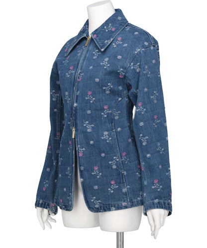 FLORAL JACQUARD DENIM JACKET