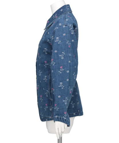 FLORAL JACQUARD DENIM JACKET