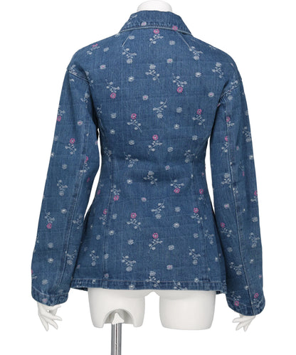 FLORAL JACQUARD DENIM JACKET