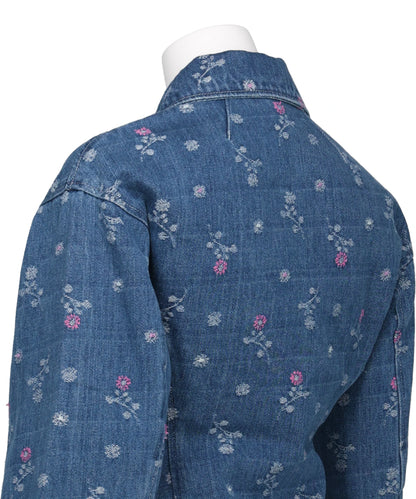 FLORAL JACQUARD DENIM JACKET