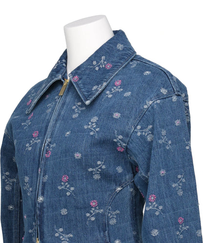 FLORAL JACQUARD DENIM JACKET