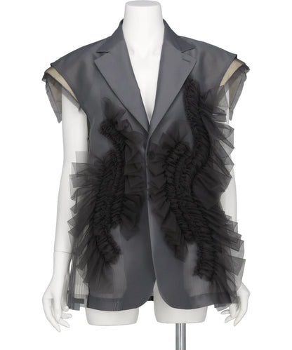 Chika Kisada(チカ キサダ)TULLE SLEEVELESS JACKET – MIDWEST ONLINE Chika Kisada(チカ キサダ)TULLE SLEEVELESS JACKET – MIDWEST ONLINE