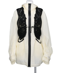 NYLON OVERSIZED JACKET WITH CORDINGEMBROIDERY VEST