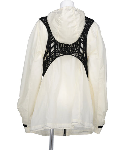 NYLON OVERSIZED JACKET WITH CORDINGEMBROIDERY VEST