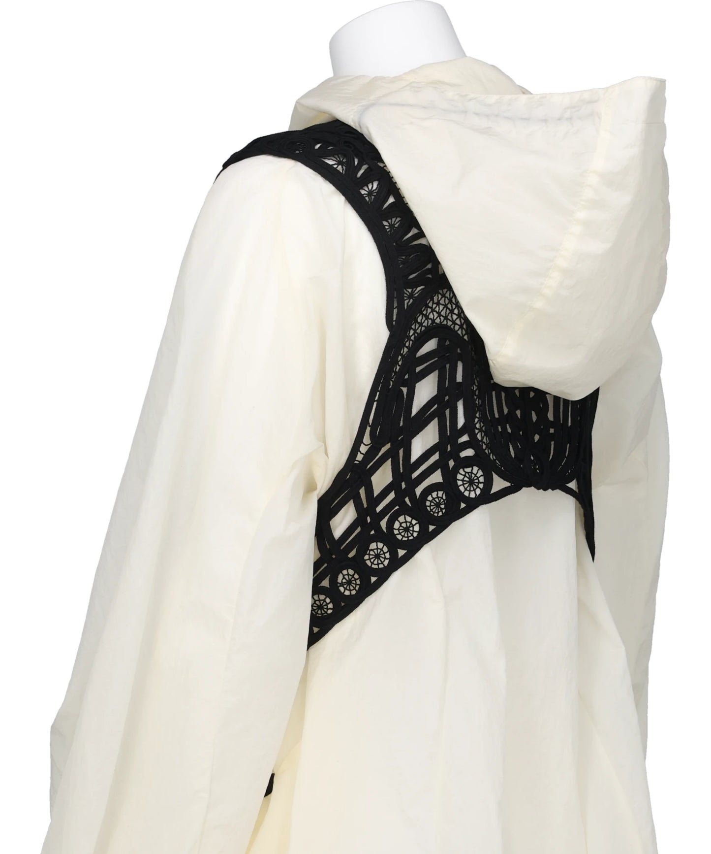 NYLON OVERSIZED JACKET WITH CORDINGEMBROIDERY VEST