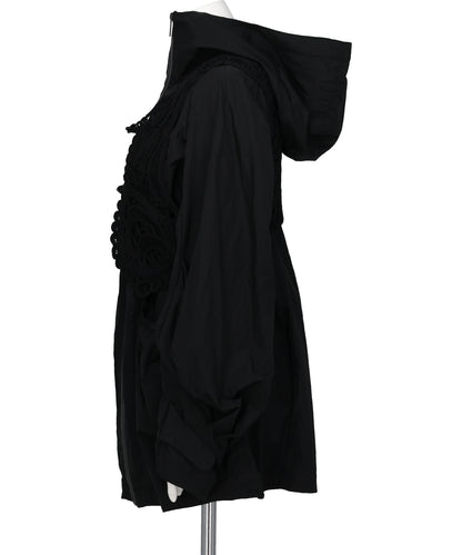 NYLON OVERSIZED JACKET WITH CORDINGEMBROIDERY VEST