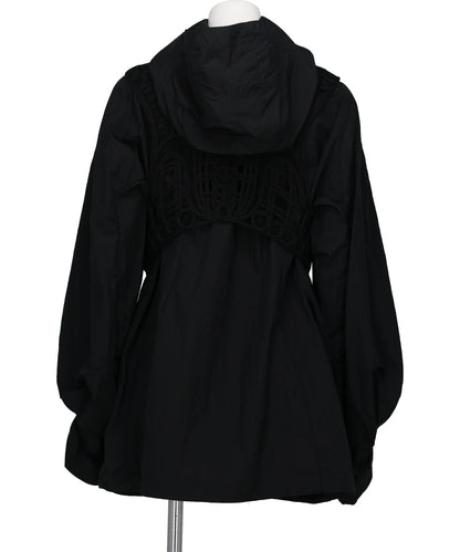 NYLON OVERSIZED JACKET WITH CORDINGEMBROIDERY VEST