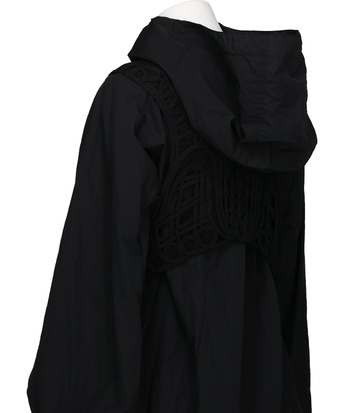 NYLON OVERSIZED JACKET WITH CORDINGEMBROIDERY VEST