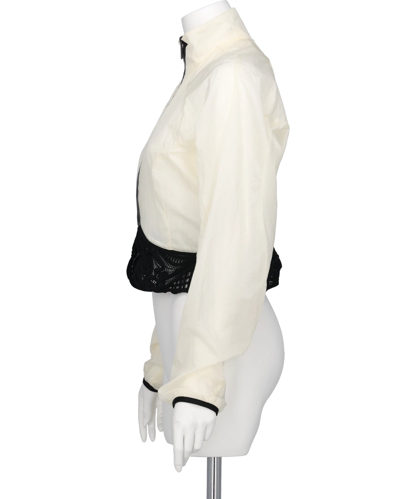 NYLON SHORT JACKET WITH CORDINGEMBROIDERY DETAIL