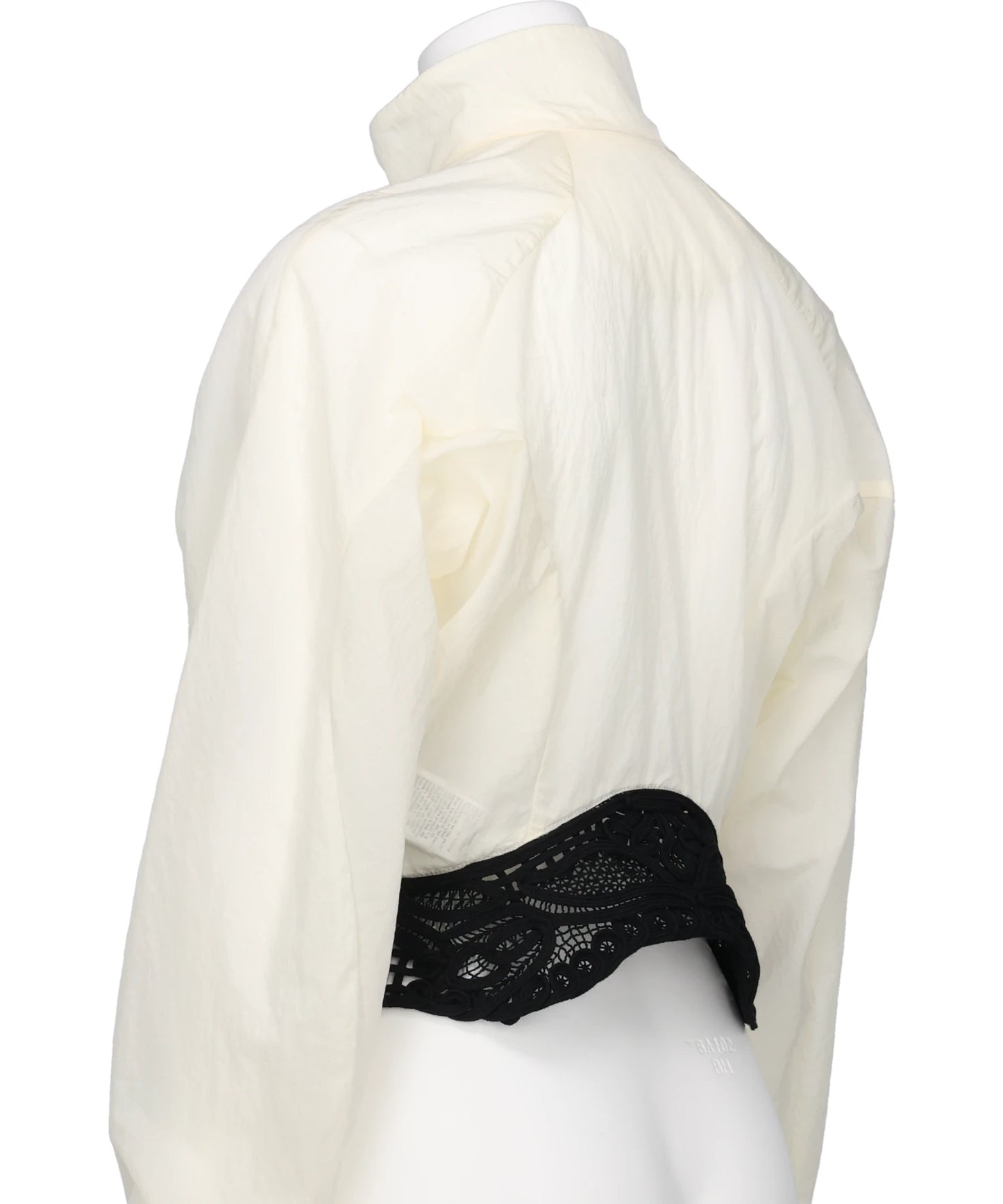 NYLON SHORT JACKET WITH CORDINGEMBROIDERY DETAIL