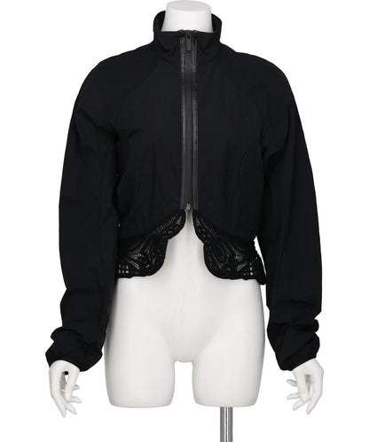 Mame Kurogouchi(マメクロゴウチ) 2026AW NYLON SHORT JACKET WITH CORDINGEMBROIDERY DETAIL MM26FW-JK029