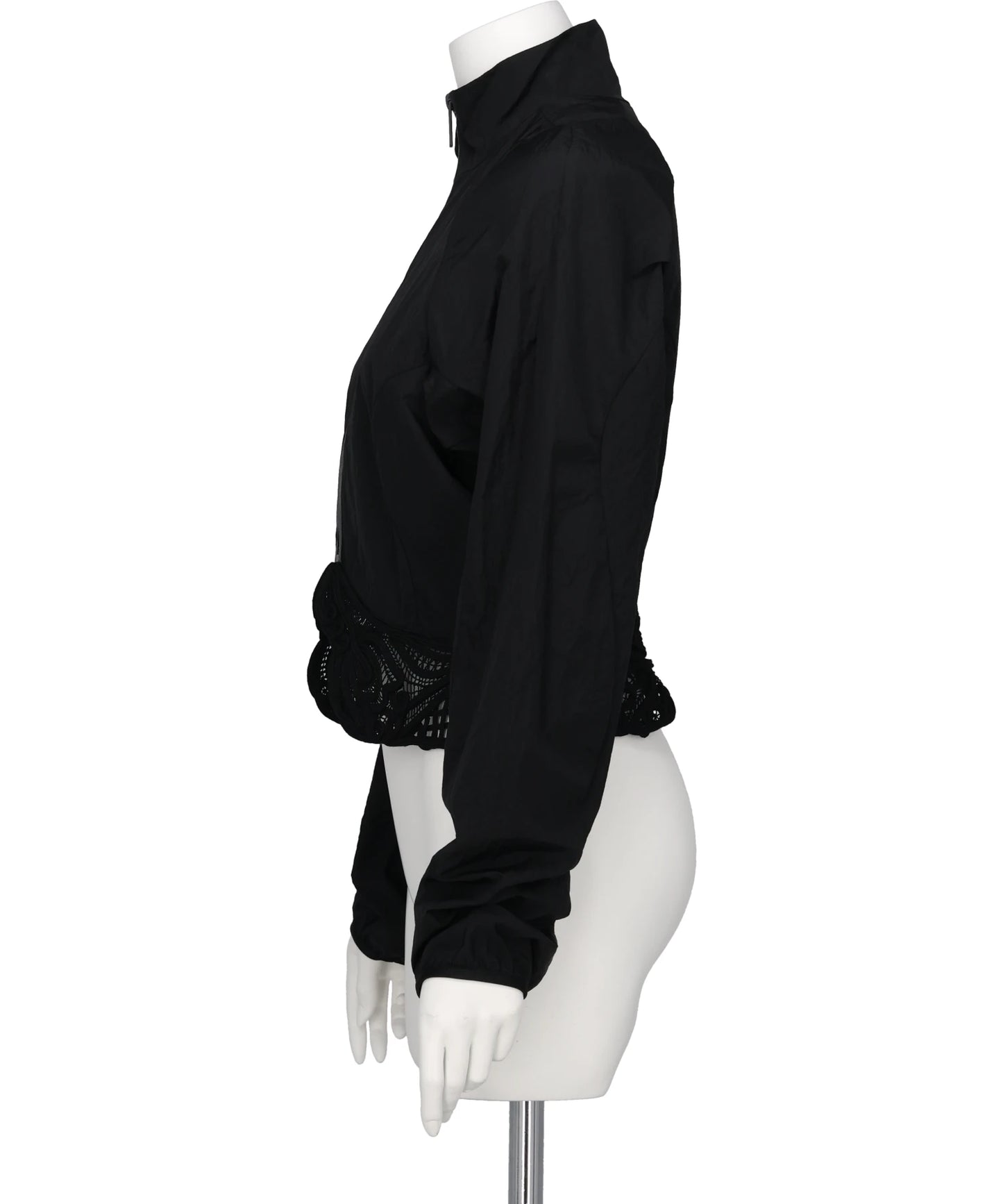 NYLON SHORT JACKET WITH CORDINGEMBROIDERY DETAIL