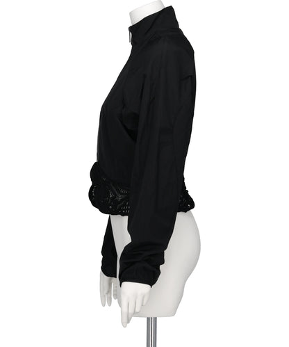 NYLON SHORT JACKET WITH CORDINGEMBROIDERY DETAIL