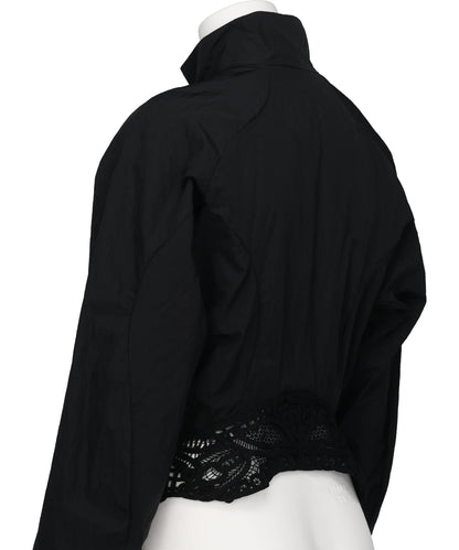 NYLON SHORT JACKET WITH CORDINGEMBROIDERY DETAIL