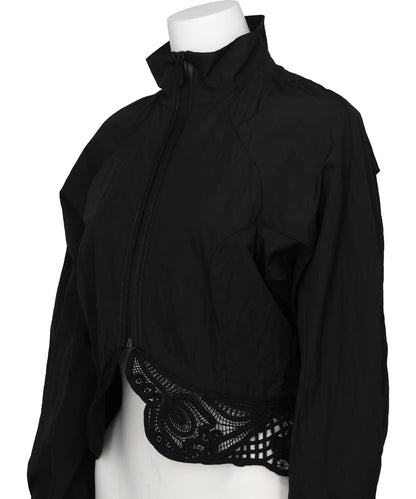 NYLON SHORT JACKET WITH CORDINGEMBROIDERY DETAIL
