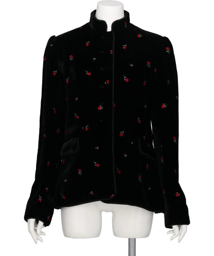 ROSE EMBROIDERED VELVET JACKET