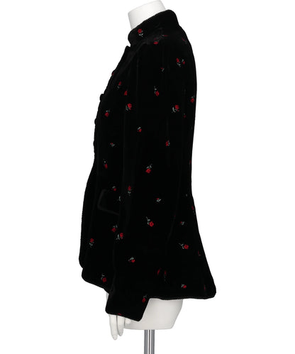 ROSE EMBROIDERED VELVET JACKET