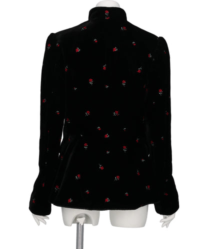 ROSE EMBROIDERED VELVET JACKET
