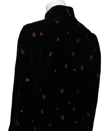 ROSE EMBROIDERED VELVET JACKET