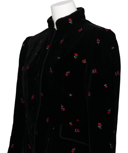 ROSE EMBROIDERED VELVET JACKET