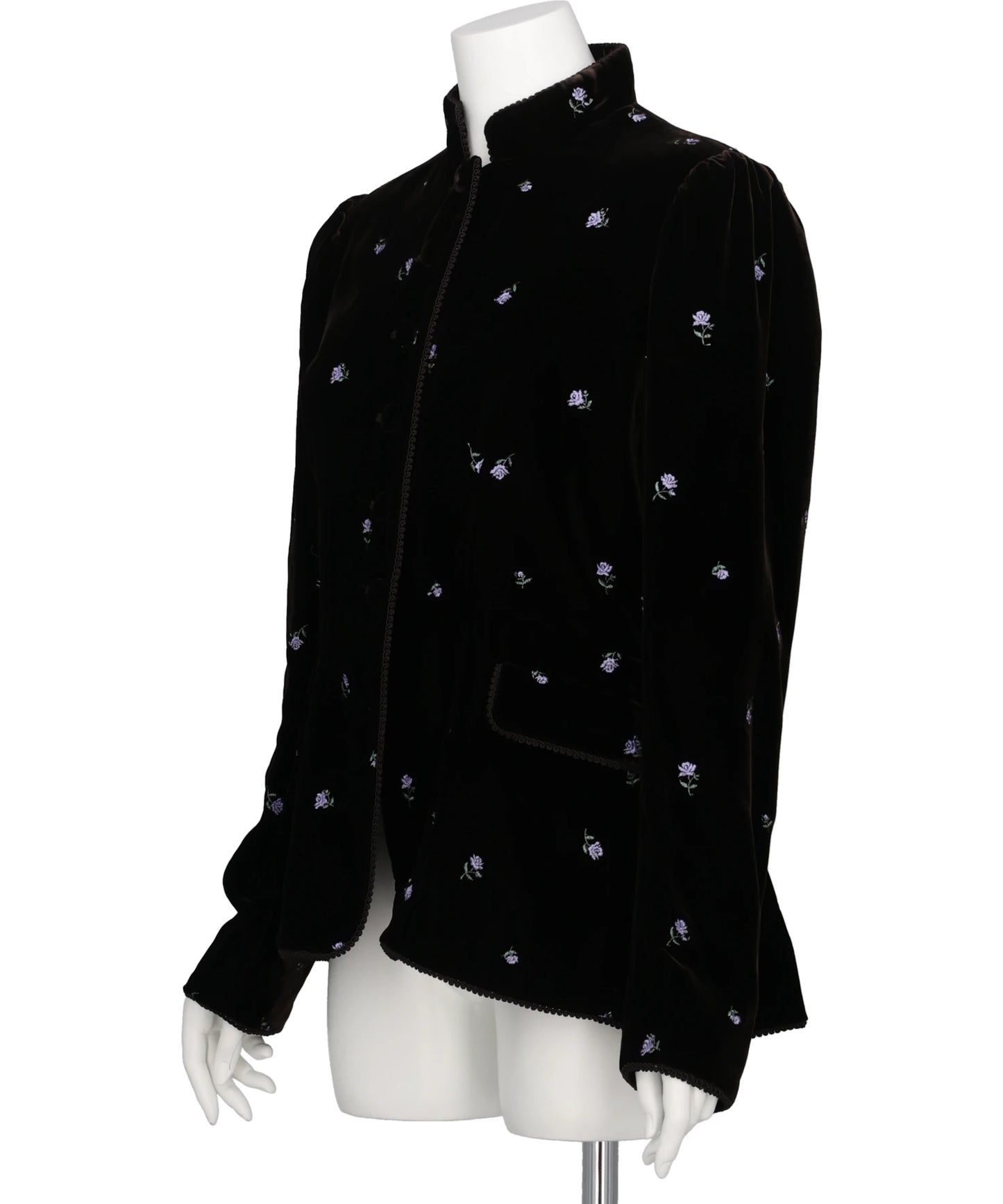 ROSE EMBROIDERED VELVET JACKET