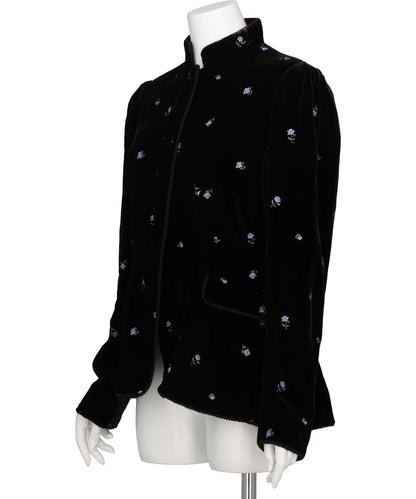 ROSE EMBROIDERED VELVET JACKET