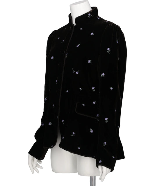 ROSE EMBROIDERED VELVET JACKET