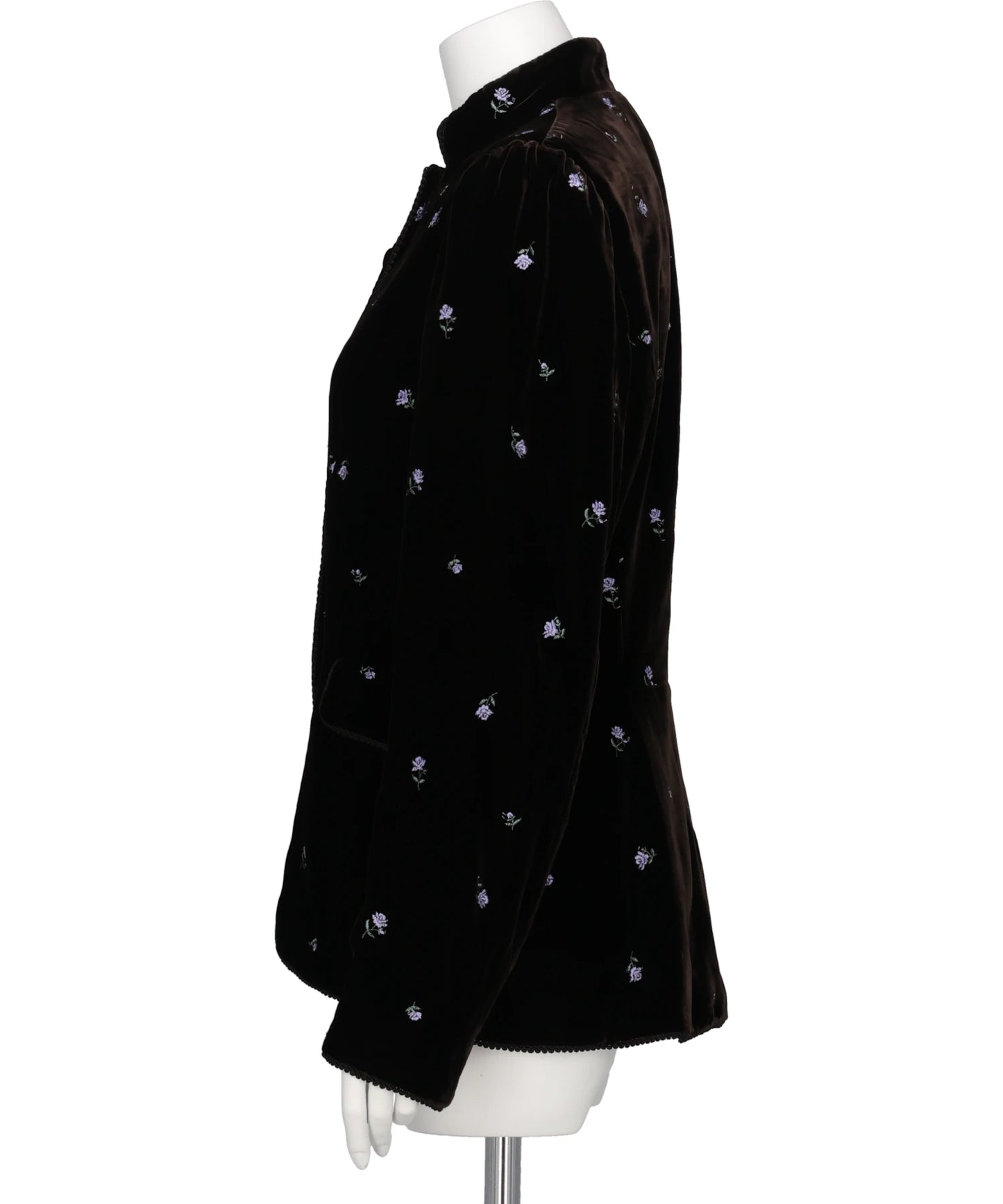 ROSE EMBROIDERED VELVET JACKET