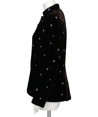ROSE EMBROIDERED VELVET JACKET