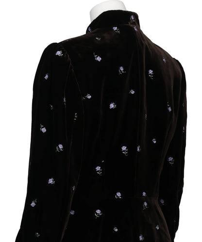 ROSE EMBROIDERED VELVET JACKET