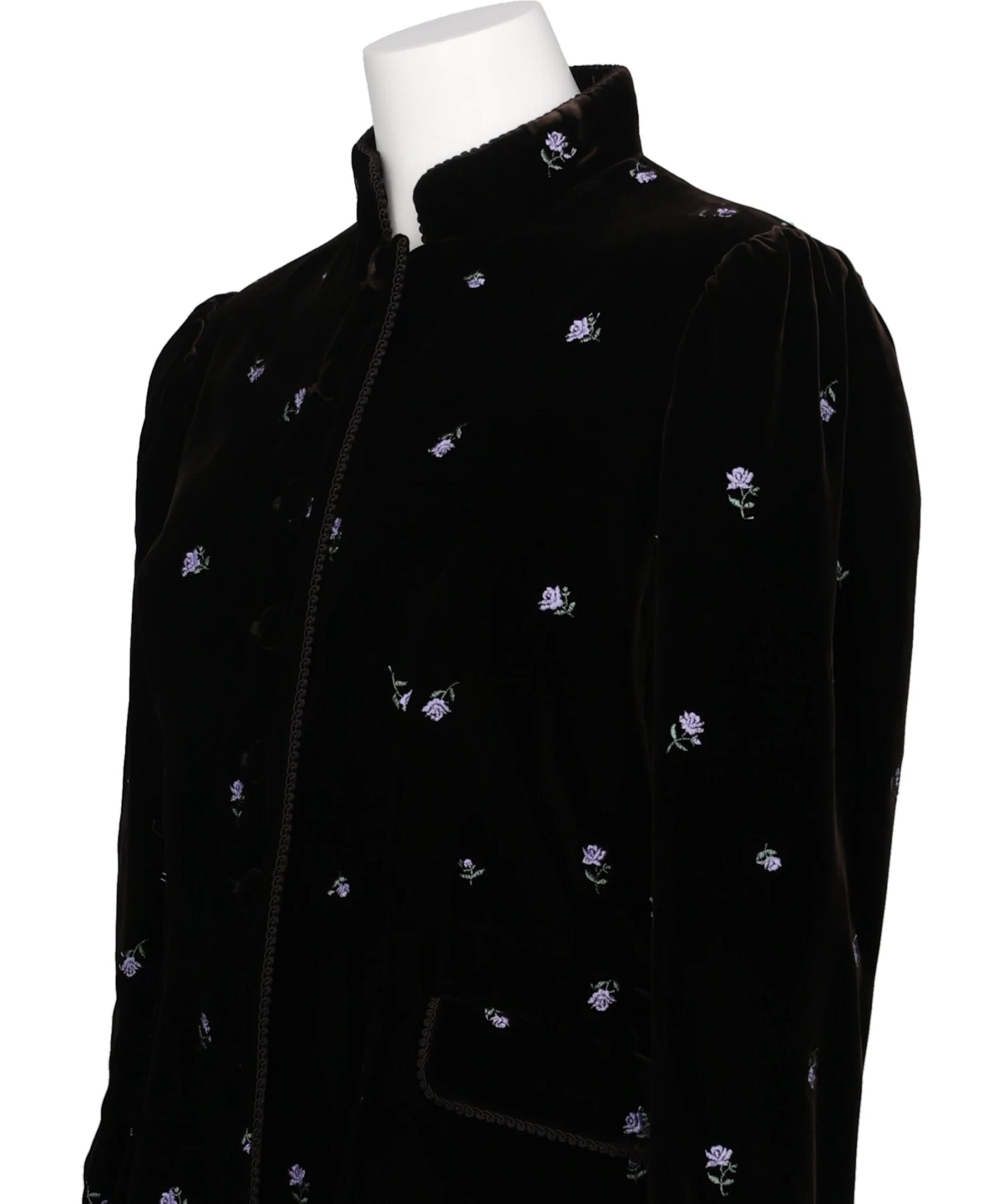 ROSE EMBROIDERED VELVET JACKET