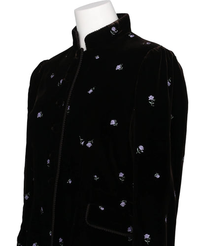 ROSE EMBROIDERED VELVET JACKET