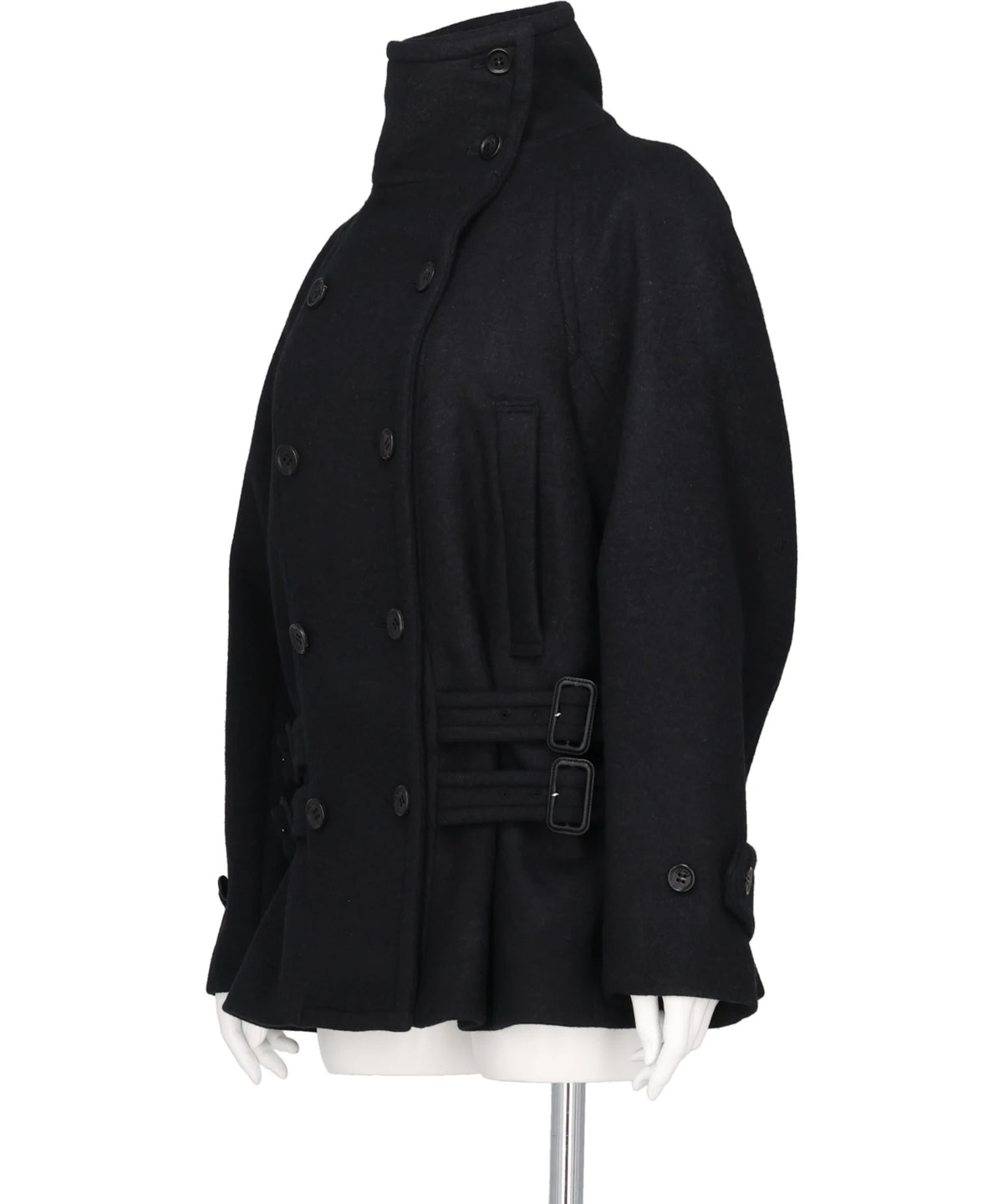 WOOL MELTON LOOP SHORT TRENCH JACKET