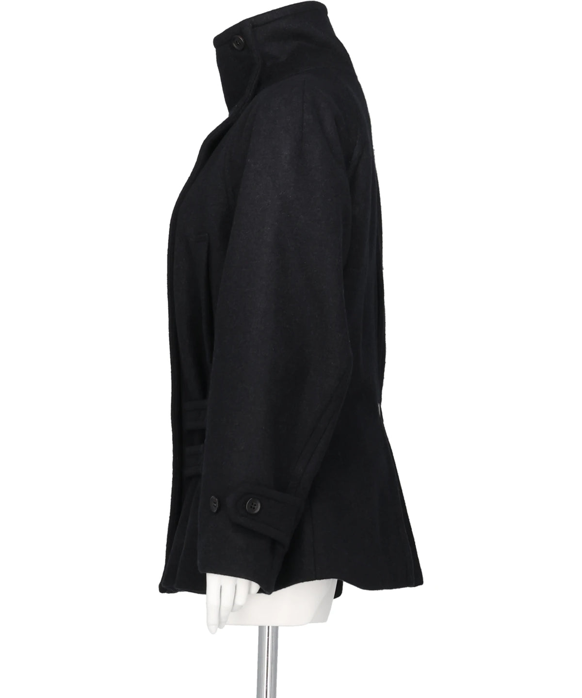 WOOL MELTON LOOP SHORT TRENCH JACKET