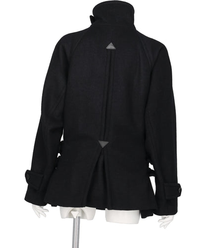 WOOL MELTON LOOP SHORT TRENCH JACKET
