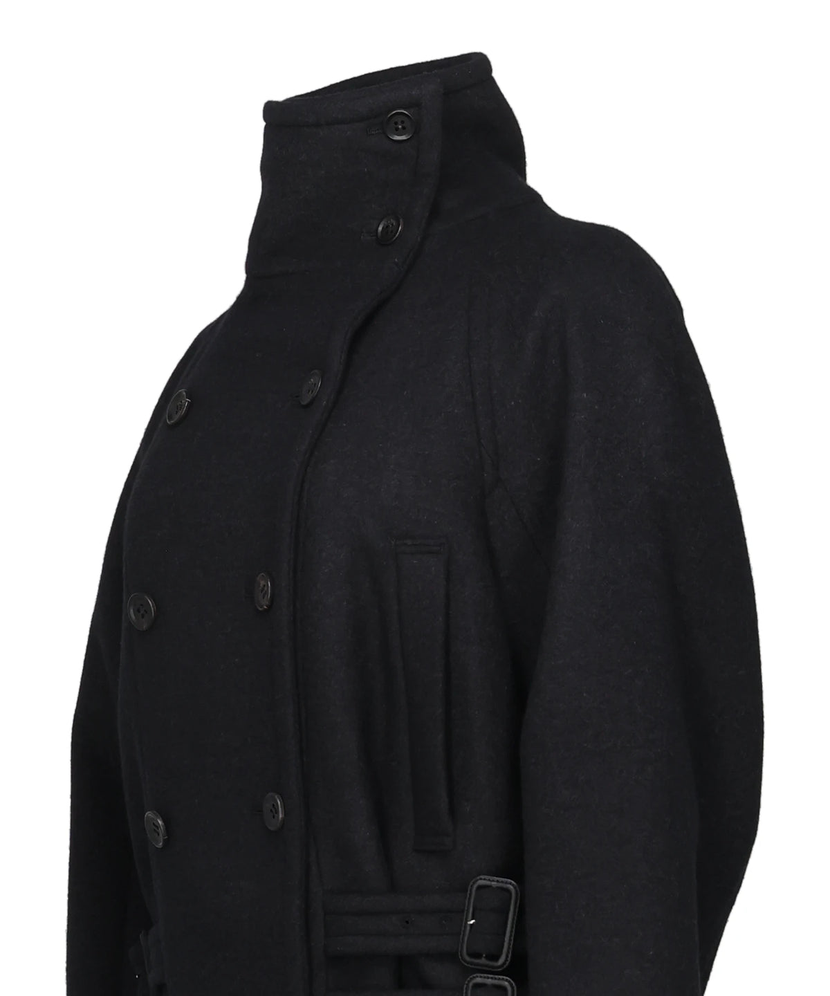 WOOL MELTON LOOP SHORT TRENCH JACKET