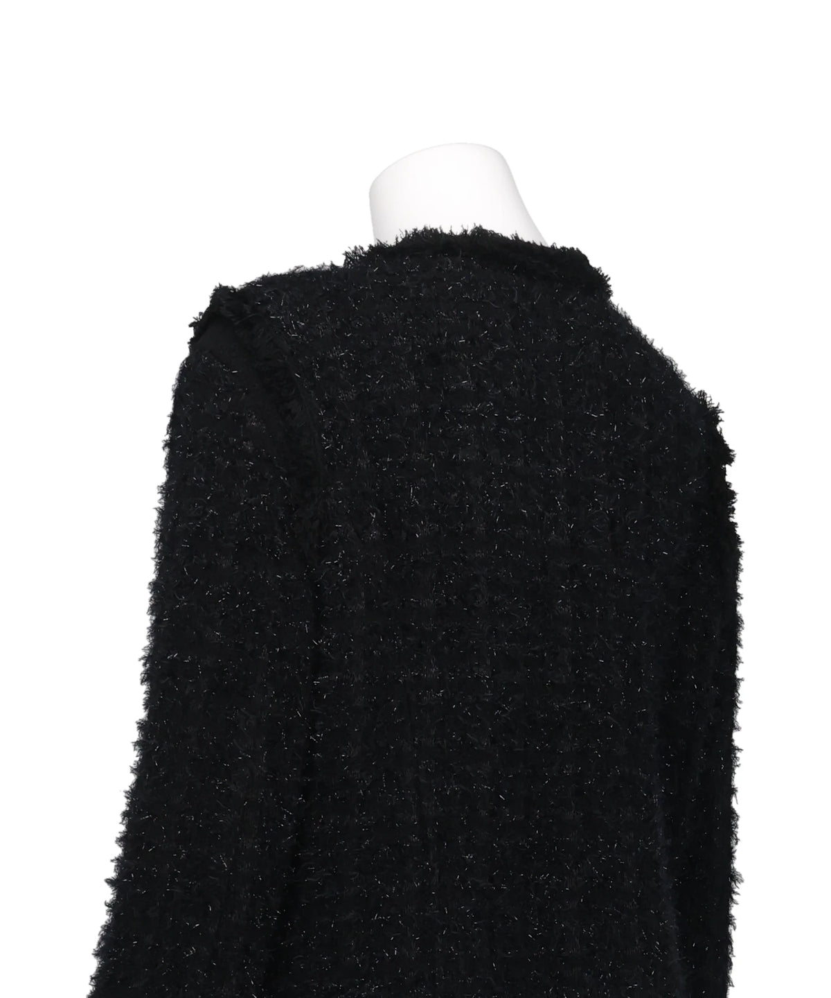 FRINGE TRIM TWEED KNIT JACKET