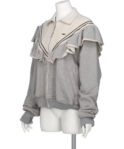FRILL JERSEY TRACK JACKET