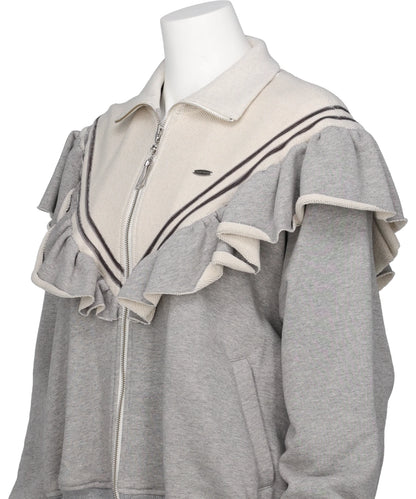 FRILL JERSEY TRACK JACKET