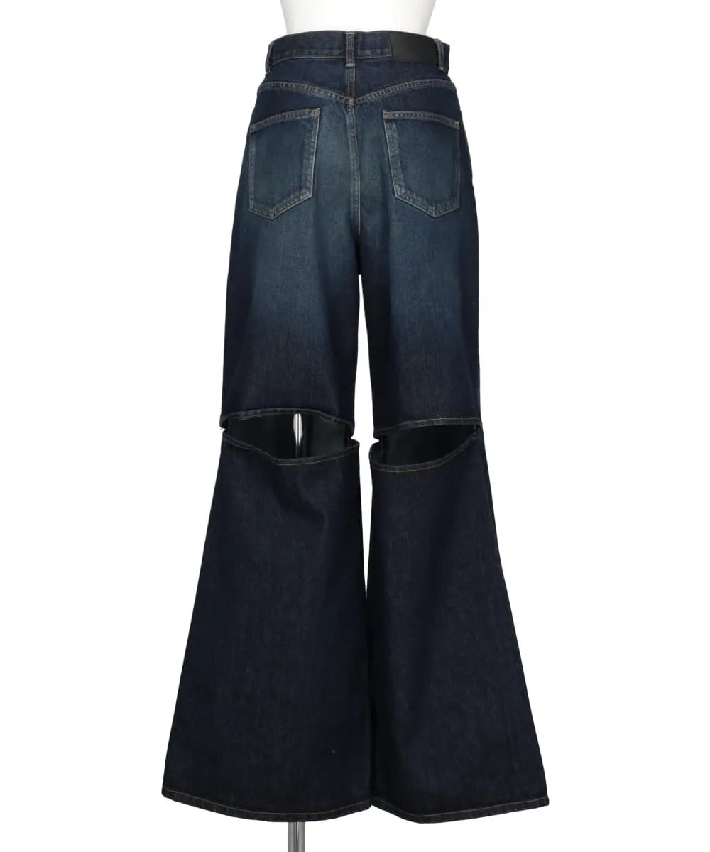 WASHED DENIM CUT OUT WIDE PANTS – MIDWEST ONLINE STORE WASHED DENIM CUT OUT WIDE PANTS – MIDWEST ONLINE STORE