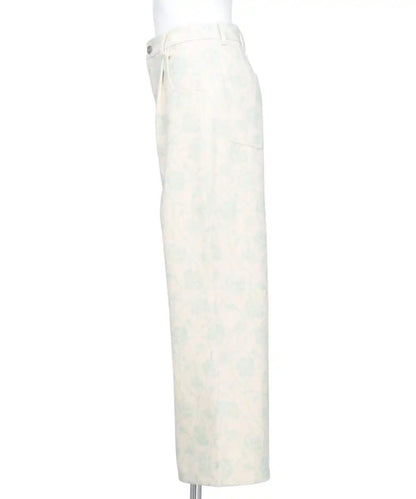 PRINTED DENIM TROUSERS