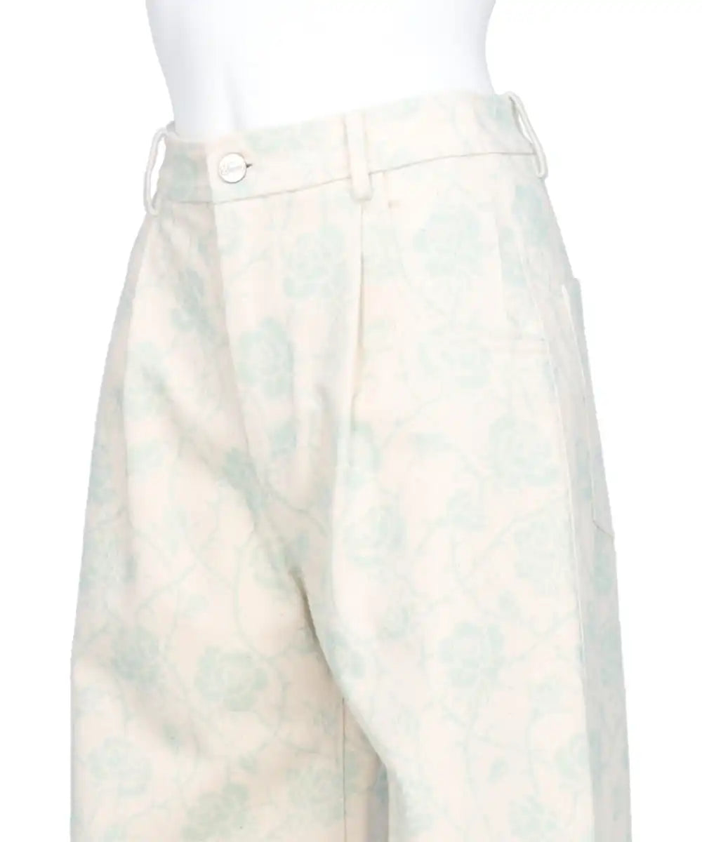 PRINTED DENIM TROUSERS