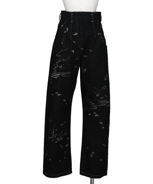 Mame Kurogouchi(マメクロゴウチ) NATURE PATTERN JACQUARD WIDE LEG JEANS