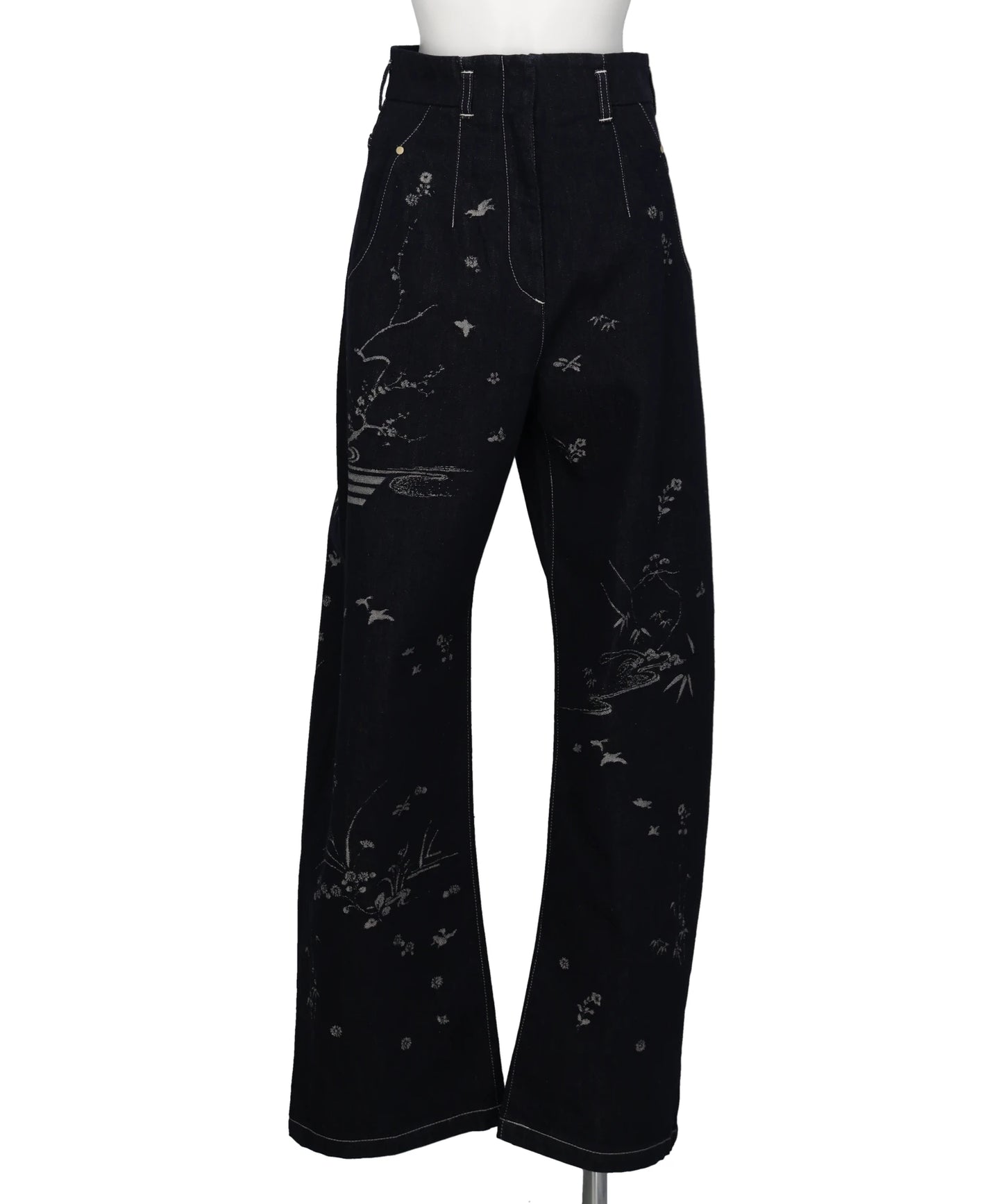 Mame Kurogouchi(マメクロゴウチ) NATURE PATTERN JACQUARD WIDE LEG JEANS