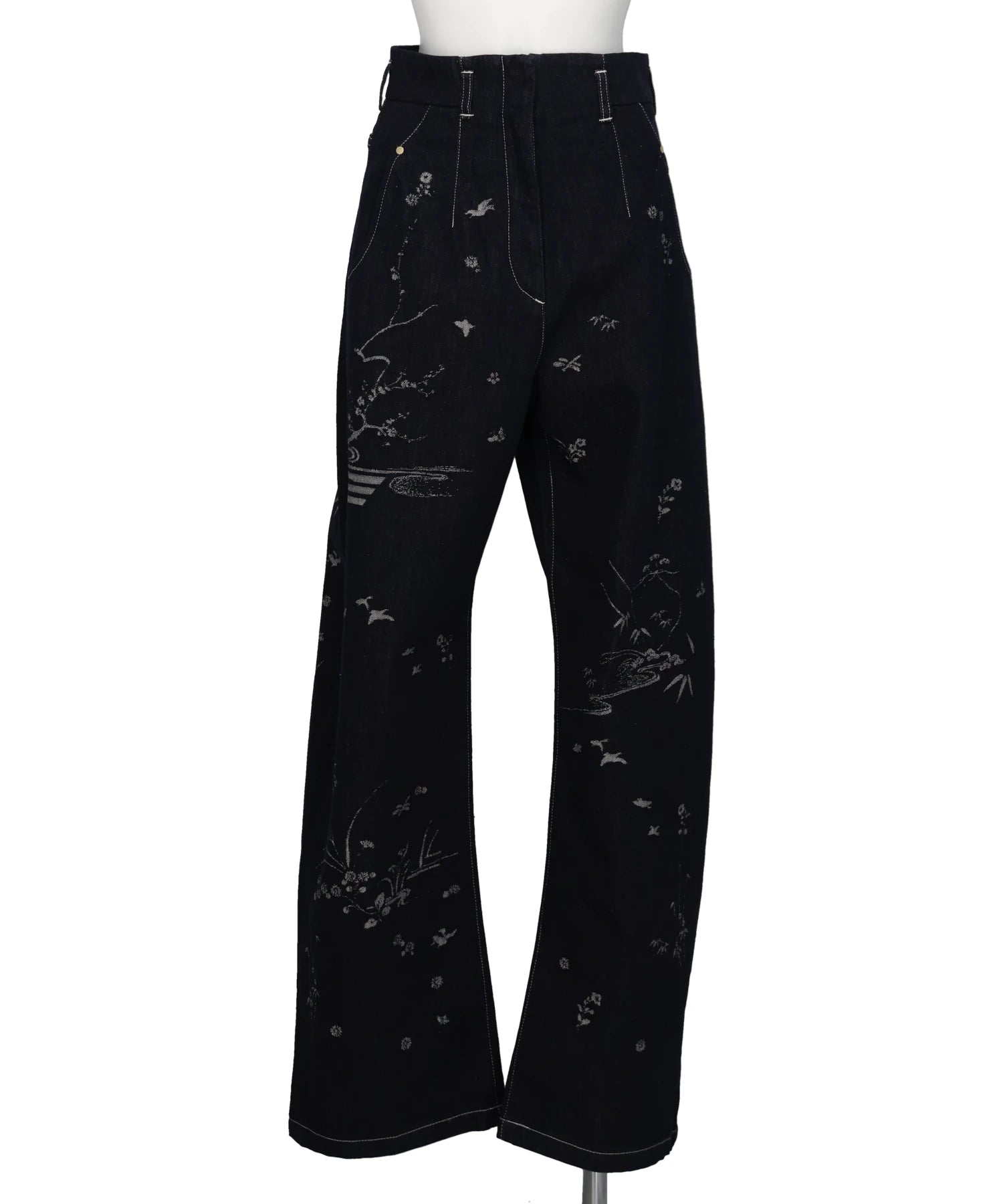 Mame Kurogouchi(マメクロゴウチ) NATURE PATTERN JACQUARD WIDE LEG JEANS