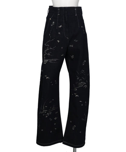 Mame Kurogouchi(マメクロゴウチ) NATURE PATTERN JACQUARD WIDE LEG JEANS